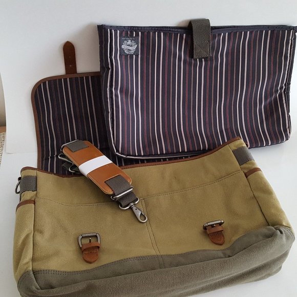 Cutter & Buck Messenger Bag Canvas/Leather *Embossed, AS IS - Picture 11 of 16